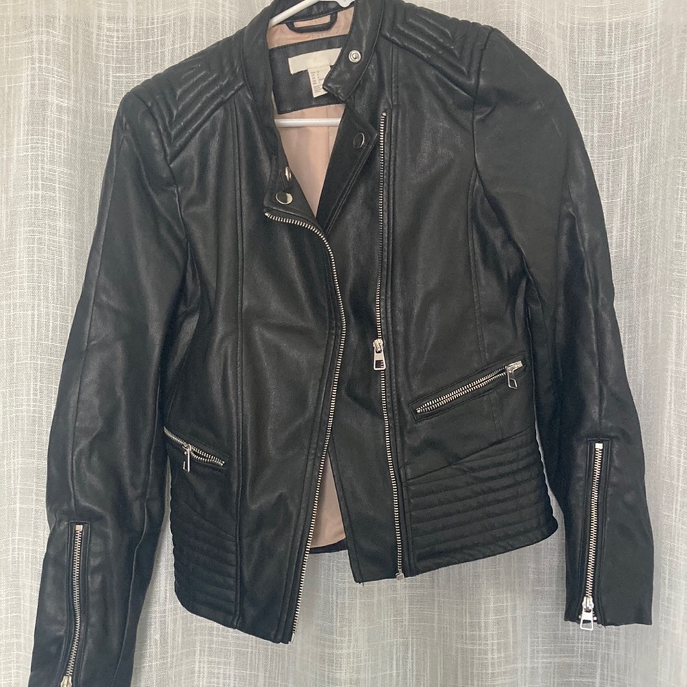 Black leather jacket